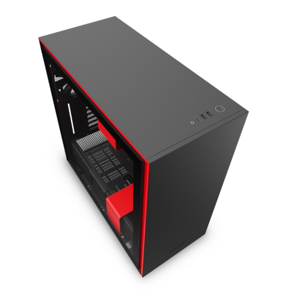 CASE NZXT H710I RGB TG MID TOWER MATTE BLACK / RED