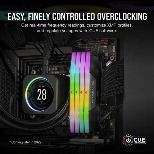 RAM CORSAIR VENGEANCE RGB DDR5 5200 2X32GB CL40 BLACK