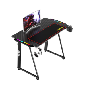 GAMING DESK TWISTED MINDS A SHAPED CARBON FIBER TEXTURE RGB