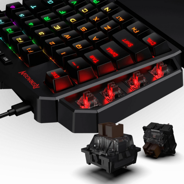 KEYBOARD REDRAGON DITI K585RGB MECHANICAL DUST BROWN