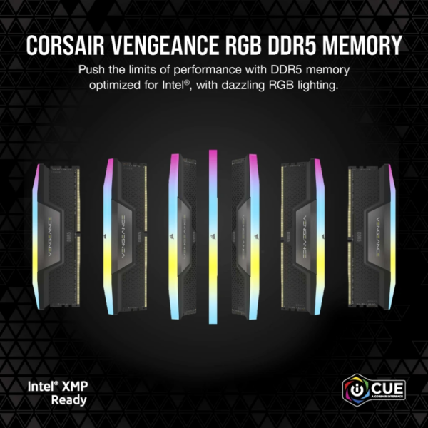 RAM CORSAIR VENGEANCE RGB 6000 2X24GB DDR5 BLACK