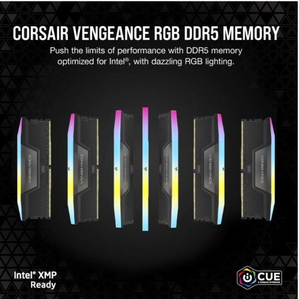 RAM CORSAIR VENGEANCE RGB 6400 DDR5 2X16GB BLACK