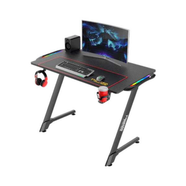 GAMING DESK TWISTED MINDS Z SHAPED CARBON FIBER TEXTURE RGB