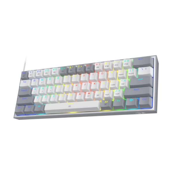 KEYBOARD REDRAGON FIZZ K617 MECHANICAL RGB WHITE GREY