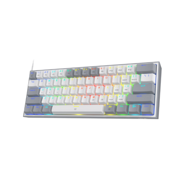 KEYBOARD REDRAGON FIZZ K617 MECHANICAL RGB WHITE GREY