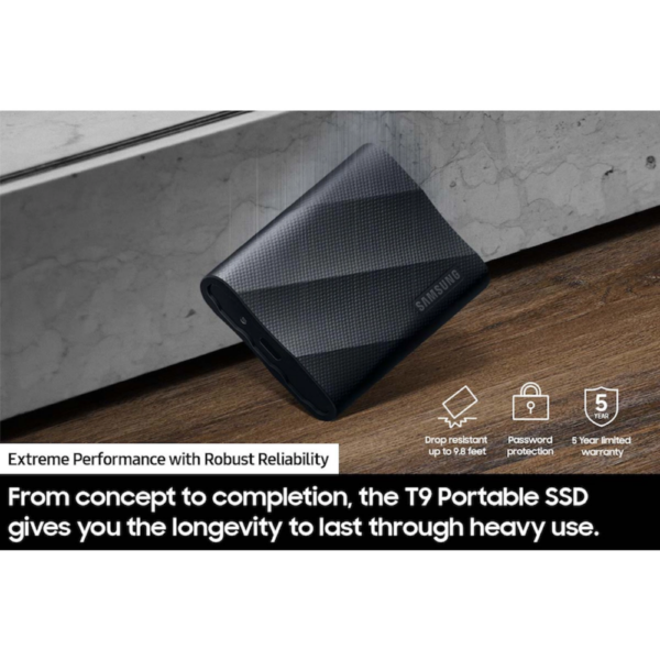 EXTERNAL PORTABLE SSD SAMSUNG T9 2TB BLACK