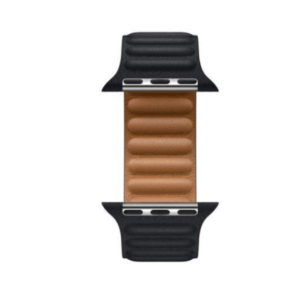 APPLE WATCH BAND LEATHER LINK MIDNIGHT M/L