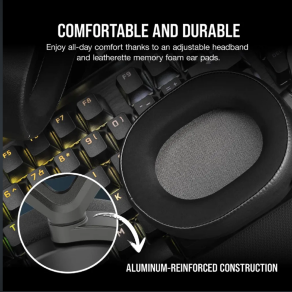 HEADSET CORSAIR HS65 WIRELESS BLUETOOTH 7.1 BLACK