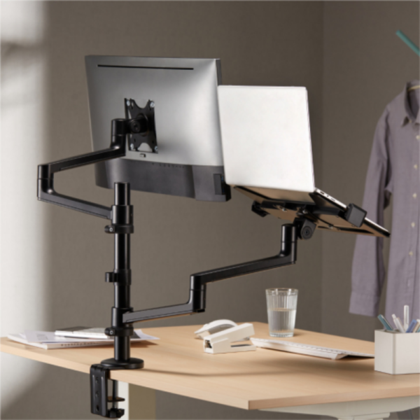 DESKTOP MONITOR ARM WITH LAPTOP TRAY LUMI 17"-23"