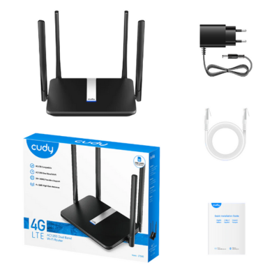 ROUTER MODEM SIM CUDY AC1200 DUAL BAND WI-FI 4G LTE CAT 4