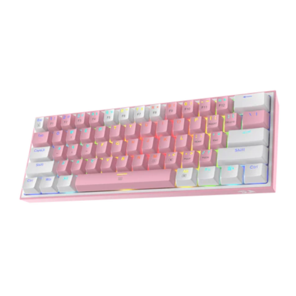 KEYBOARD REDRAGON FIZZ K617 WIRED MECHANICAL WHITE PINK