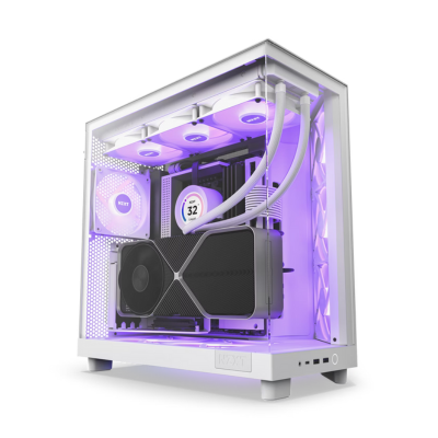 CASE NZXT H6 FLOW TG MID TOWER RGB WHITE