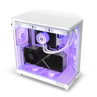 CASE NZXT H6 FLOW TG MID TOWER RGB WHITE