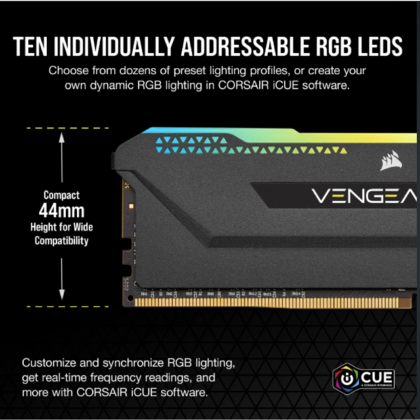 RAM CORSAIR VENGEANCE RGB PRO SL 3600 2X8 C18 BLACK