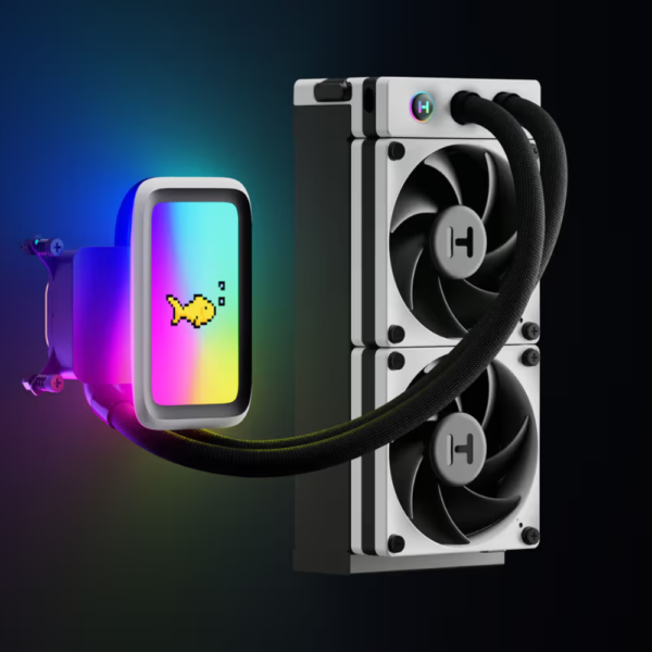 HYTE DIGITAL CPU LIQUID COOLER THICC Q60 qRGB BLACK WHITE