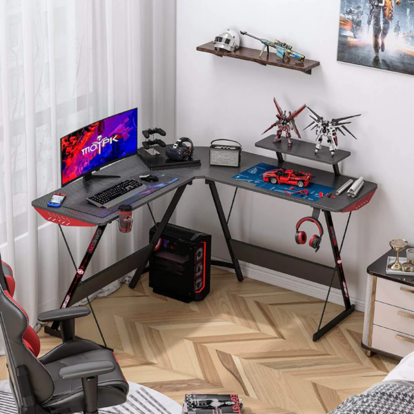 GAMING DESK GAMEON L-SHAPED SLAYER I WITH ACCESSORIES STAND