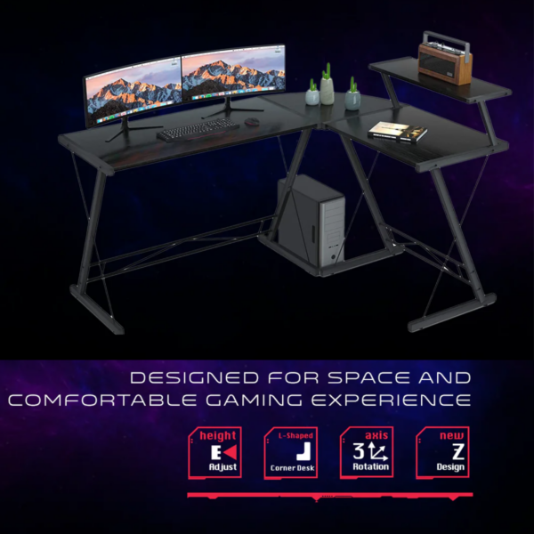 GAMING DESK GAMEON 3IN1 L-SHAPED SLAYER II XL WITH STAND