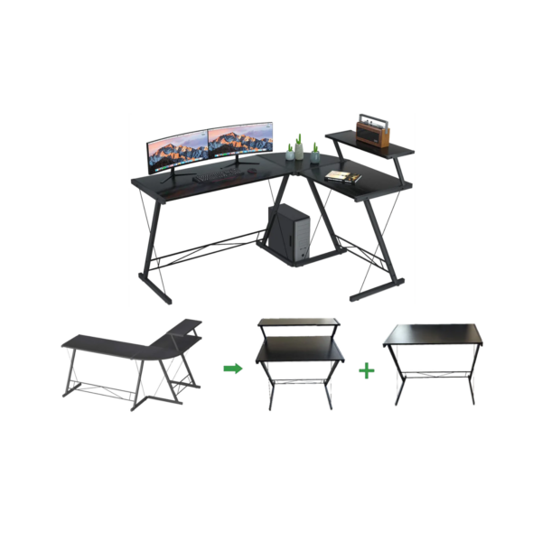 GAMING DESK GAMEON 3IN1 L-SHAPED SLAYER II XL WITH STAND