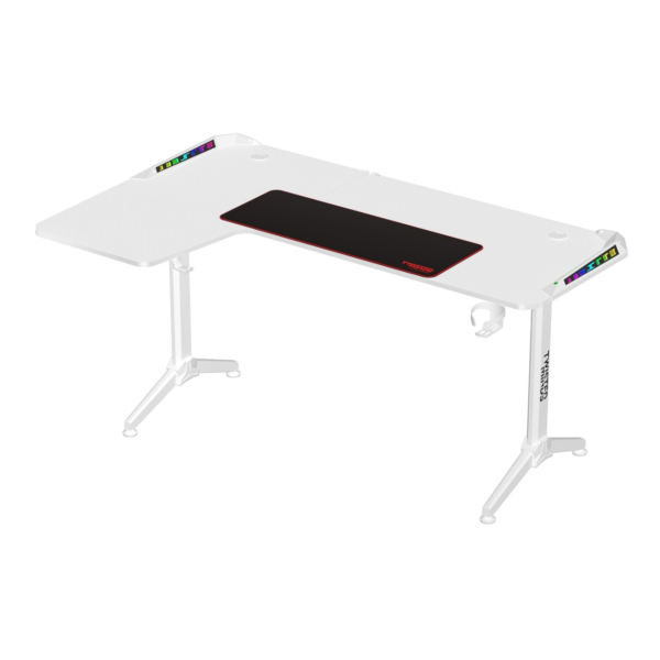 GAMING DESK TWISTED MINDS WARRIOR L SHAPED RGB LEFT WHITE