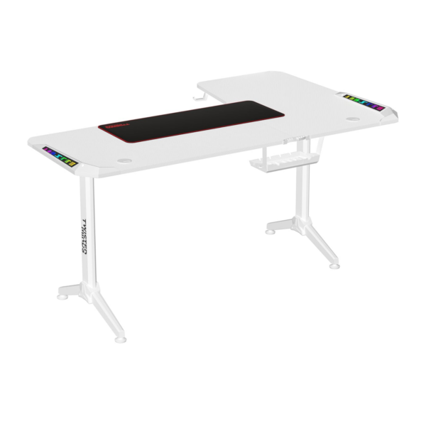 GAMING DESK TWISTED MINDS WARRIOR L SHAPED RGB LEFT WHITE