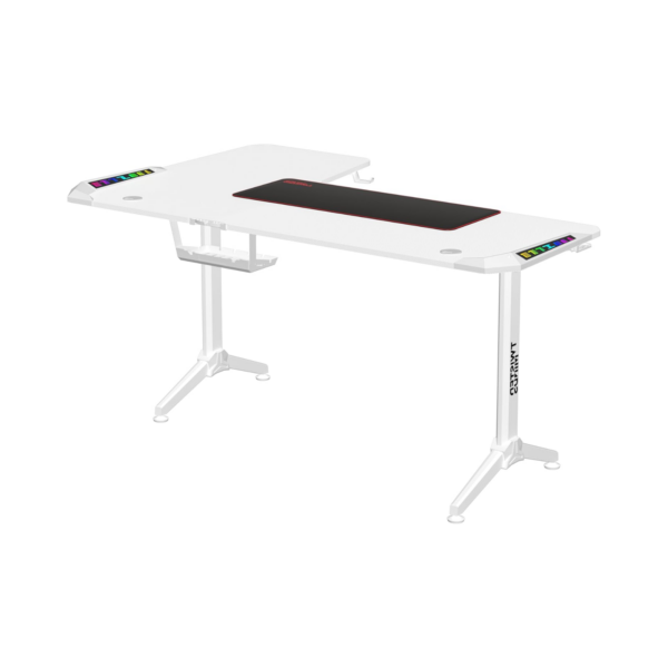 GAMING DESK TWISTED MINDS WARRIOR L SHAPED RGB RIGHT WHITE