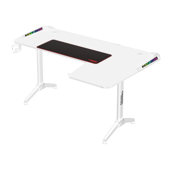 GAMING DESK TWISTED MINDS WARRIOR L SHAPED RGB RIGHT WHITE