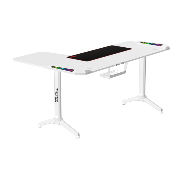 GAMING DESK TWISTED MINDS WARRIOR L SHAPED RGB RIGHT WHITE