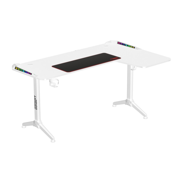 GAMING DESK TWISTED MINDS WARRIOR L SHAPED RGB RIGHT WHITE