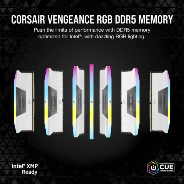 RAM CORSAIR VENGEANCE RGB DDR5 6400 2X16GB CL36 WHITE