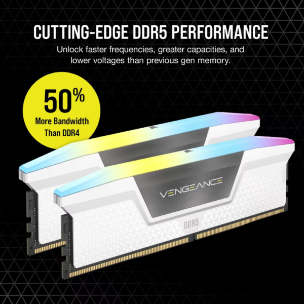 RAM CORSAIR VENGEANCE RGB DDR5 6400 2X16GB CL36 WHITE