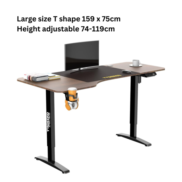 GAMING DESK TWISTED MINDS T SHAPED ELECTRIC HEIGHT LEFT