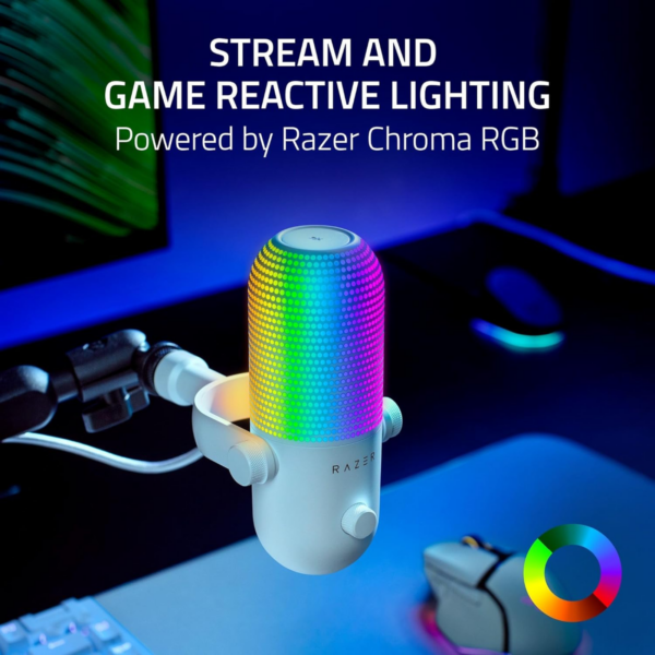 MICROPHONE RAZER SEIREN V3 CHROMA RGB USB WHITE