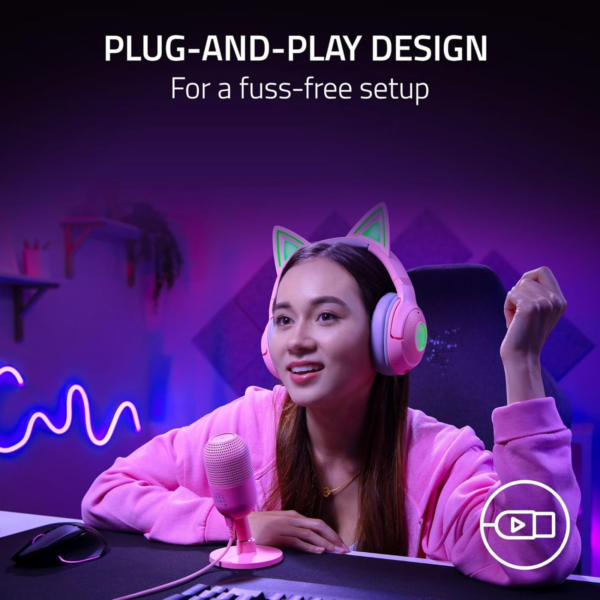 MICROPHONE RAZER SEIREN V3 MINI QUARTZ USB PINK