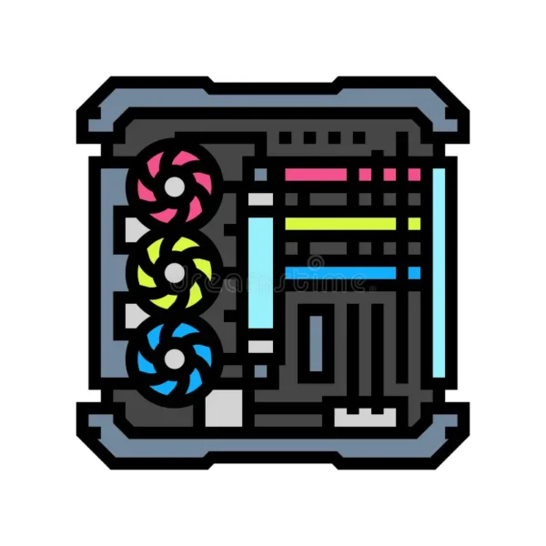 Custom Build Open Case Gaming Pc Color Icon Vector Illustration Sign Isolated Symbol 383073453
