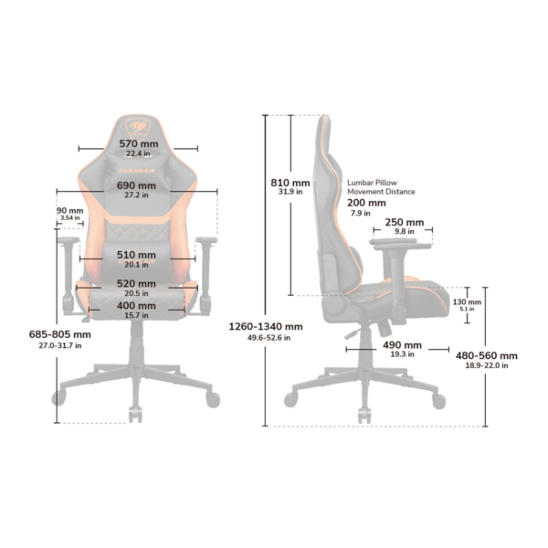 CHAIR COUGAR ARMOR ONE V2 GOLD