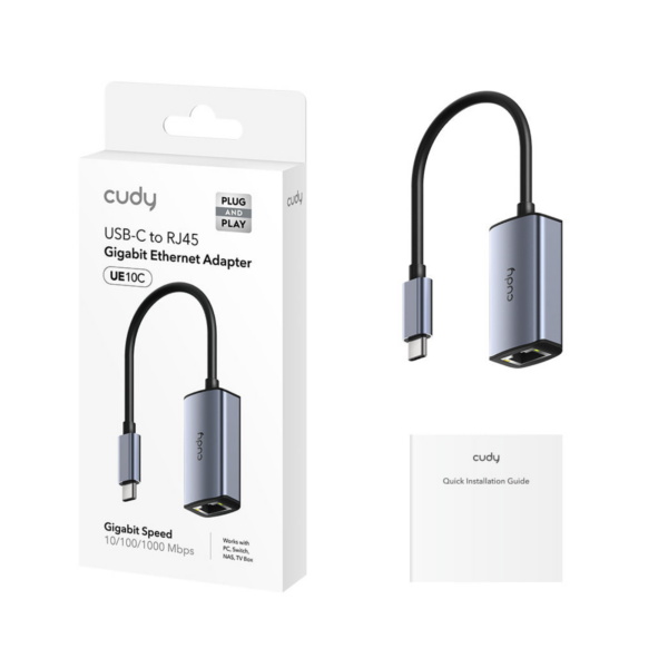 CUDY ETHERNET ADAPTER UE10C USB-C TO RJ45
