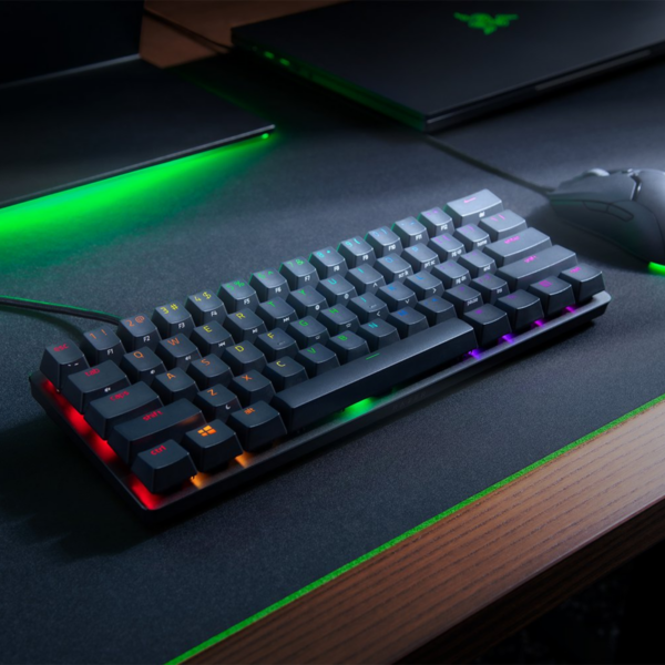 KEYBOARD RAZER HUNTSMAN MINI 60% CLICKY PURPLE - BLACK