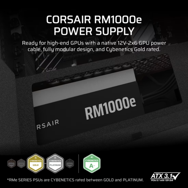 PSU CORSAIR RME RM1000E 1000W 80+ GOLD BLACK