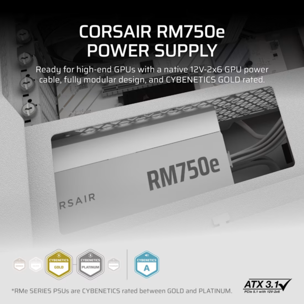 PSU CORSAIR RME RM750E 750W 80+ PLATINUM WHITE