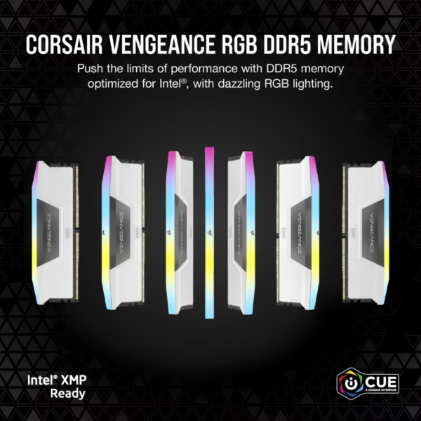 RAM CORSAIR VENGEANCE RGB 64GB DDR5 6000MHz CL30 WHITE