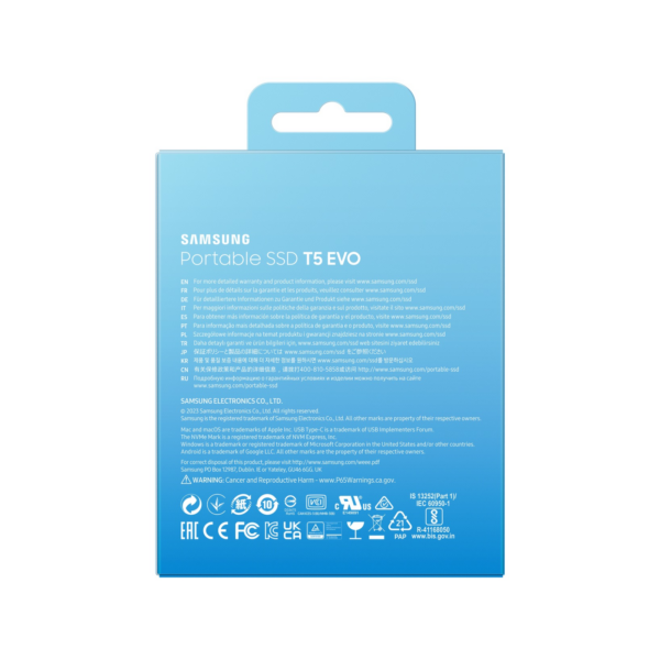 PORTABLE SSD SAMSUNG T5 EVO 2TB USB 3.2 GEN1 BLACK