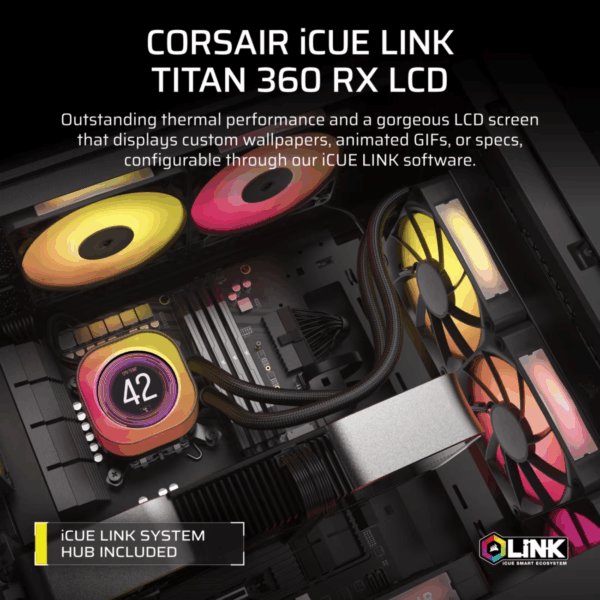 COOLER LIQUID-CPU CORSAIR ICUE LINK TITAN 360 RX LCD RGB