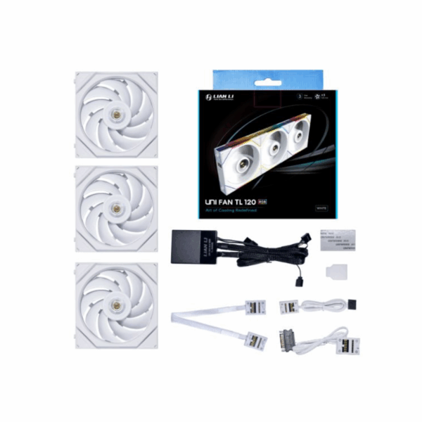 COOLER FAN-CASE LIAN LI UNI TL120 LCD WIRELESS 3-FAN WHITE