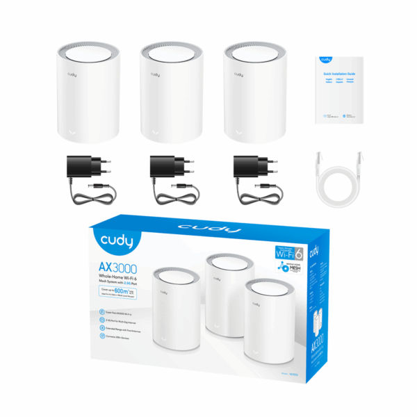 CUDY AX3000 MESH SYSTEM WHOLE -HOME MESH WI-FI6