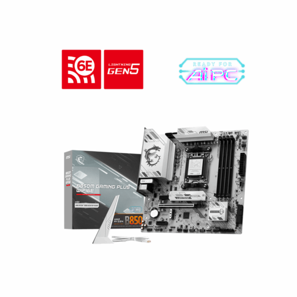 MB MSI B850M GAMING PLUS AM5 DDR5 Wi-Fi 6E WHITE