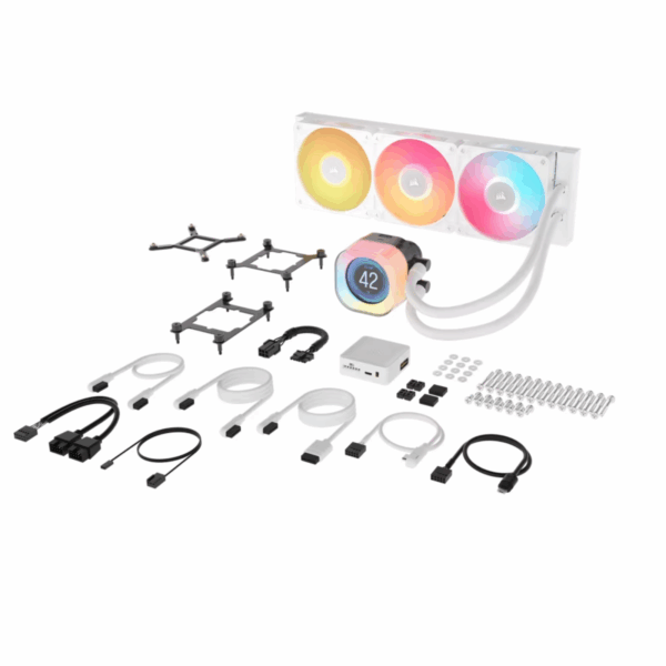 CORSAIR CPU LIQUID COOLER ICUE LINK TITAN 360 RX LCD RGB WH
