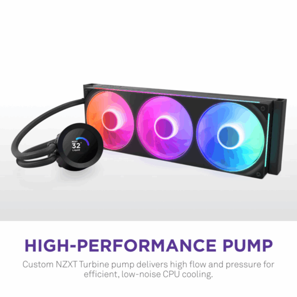 COOLER LIQUID-CPU NZXT KRAKEN PLUS 360 RGB 3-FAN BLACK