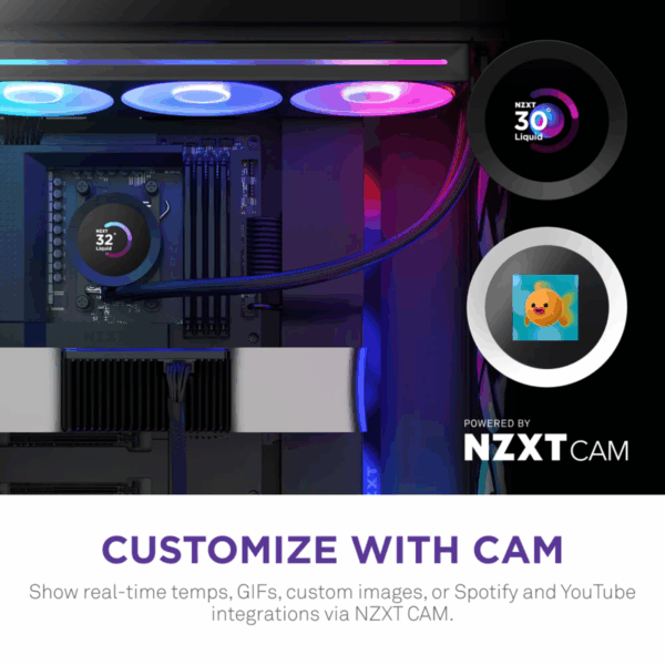 COOLER LIQUID-CPU NZXT KRAKEN PLUS 360 RGB 3-FAN BLACK