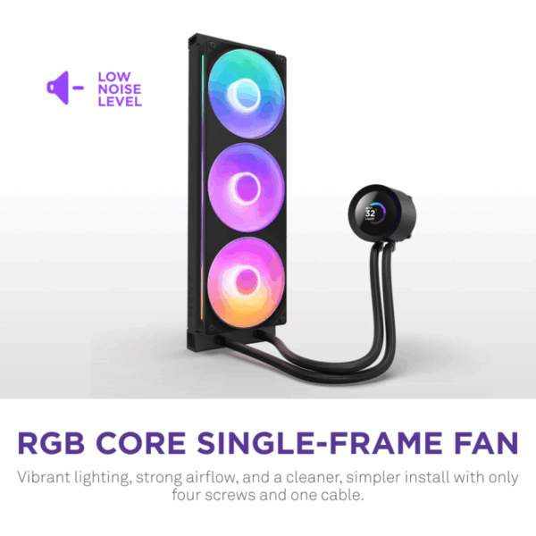 COOLER LIQUID-CPU NZXT KRAKEN PLUS 360 RGB 3-FAN BLACK