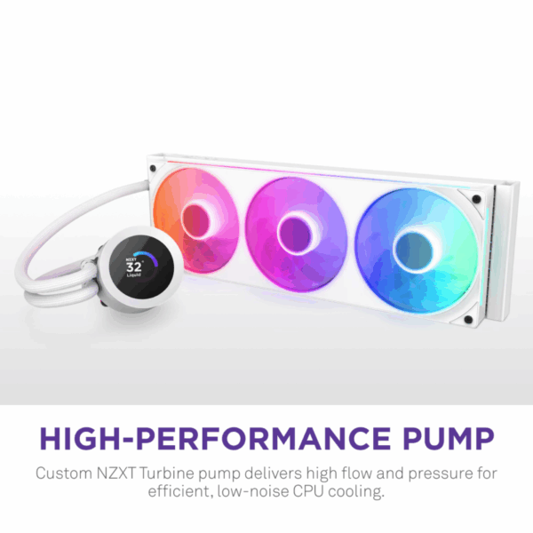 COOLER LIQUID-CPU NZXT KRAKEN PLUS 360 RGB 3-FAN WHITE
